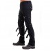 Black cotton straight fit male pants military punk goth Buckle
